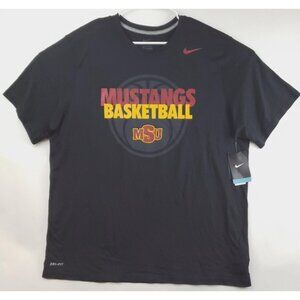 NEW Nike Midwestern State Mustangs Shirt Men 2XL Black Dri-Fit MSU